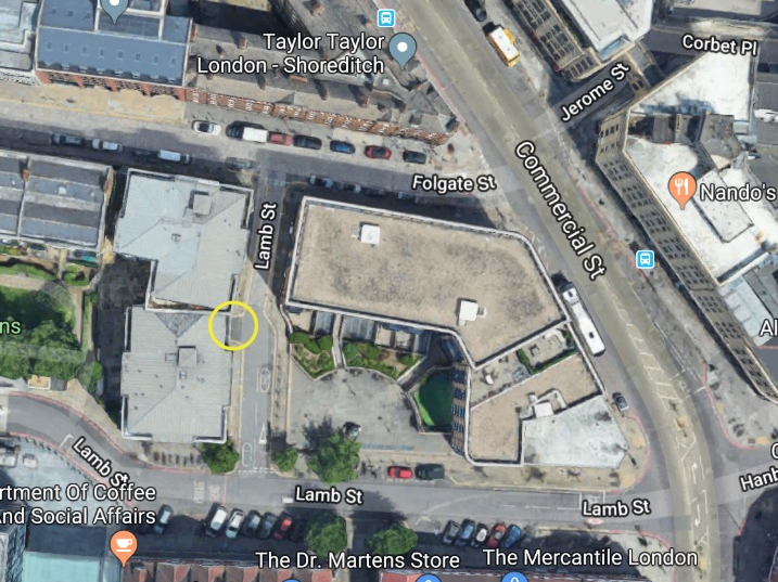Aerial view of parking location